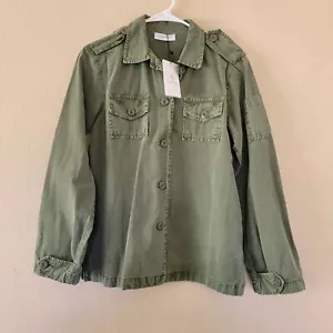 Giacca Anine Bing verde cotone con bottoni taglia Xs tasche utility sawyer camicia - Foto 1 di 7
