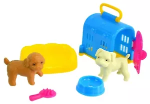 PUPPY Pet Playset 6 pc Pretend Play Figures Pocket Gift Bag Filler Stuffer Toy - Picture 1 of 2