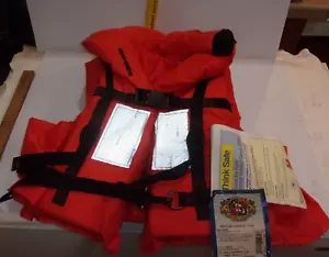 New* Stearns I600 Deluxe Merchant Mate II Life Vest, International Orange - Picture 1 of 5