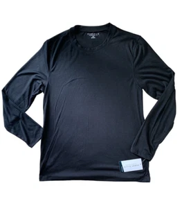 Perry Ellis Portfolio Men's Solid Long-Sleeve Pajama T-Shirt Black Medium - Picture 1 of 2
