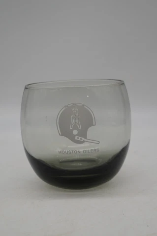 Vintage Houston Oilers Drinking Glass Cup NFL Football 8oz Smoke Gray 70's Cover