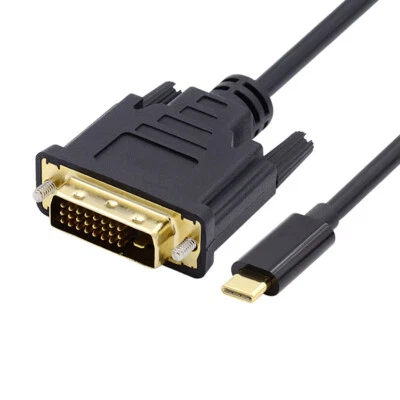 USB 3.1 Type C USB-C Source to DVI 1080P 60hz Displays Male Monitor Cable 1.8m - Image 1 of 4
