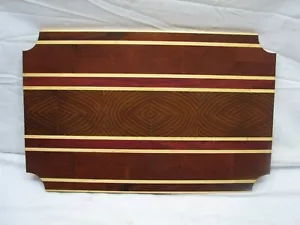 Handgefertigt Intarsien Gitarre Streichholz Serviertablett Brett exotisches Holz verziert - Bild 1 von 7