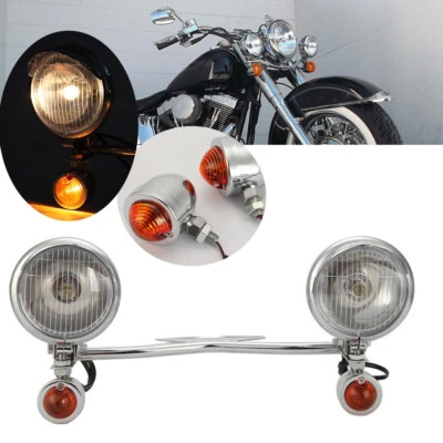 Barra de luzes de ponto de neblina auxiliar de passagem para Yamaha V-Star 950 1100 1300 Classic EUA - Imagem 1 de 4