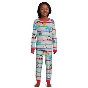 Disney 100 Boys Cute Stripe Long Sleeve Top & Pants 2pc Sleep Set SZ XS (4-5) - Picture 1 of 5