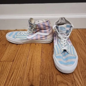 VANS Off The Wall Pastel Stripes Skate Shoes High Tops Womens 7.5 Mens 6721356 - Picture 1 of 8