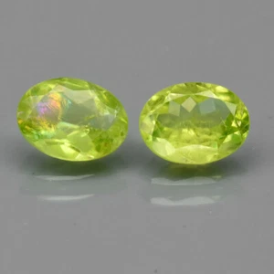 PERIDOT 2 Pcs Set 2.26ct Green Oval 7.8x6.0 & 8.0x6.0 mm SI1-VS Clarity Pakistan - Picture 1 of 23