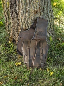 Western Saddle Bags - Black or Brown Soft Leather - Picture 1 of 7