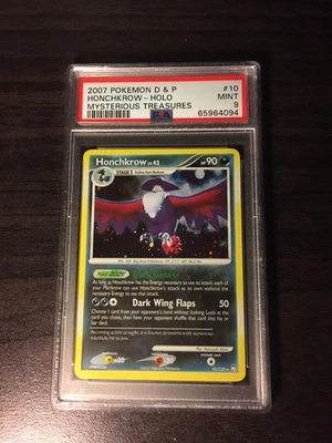 2007 POKEMON D&P MYSTERIOUS TREASURES HONCHKROW 10/123 RARE HOLO PSA 9 - Image 1 of 2