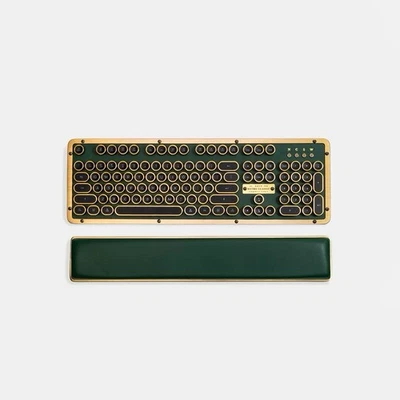 Azio Retro Limited Edition BlueTooth Keyboard Green & Gold with Matching ArmRest - Image 1 of 4