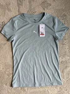 Puma Textured Material Tee Crew Neck Short Sleeve T-Shirt Womens Green XS - Picture 1 of 7