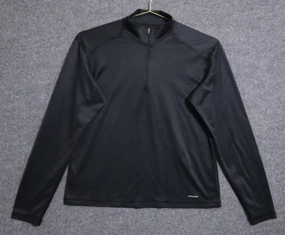 Camisa Patagonia Mujer Grande Negra Capilene Peso Medio 3 LS 1/2 Cremallera Pullover Usada en Excelente Condición Foto 1 de 4