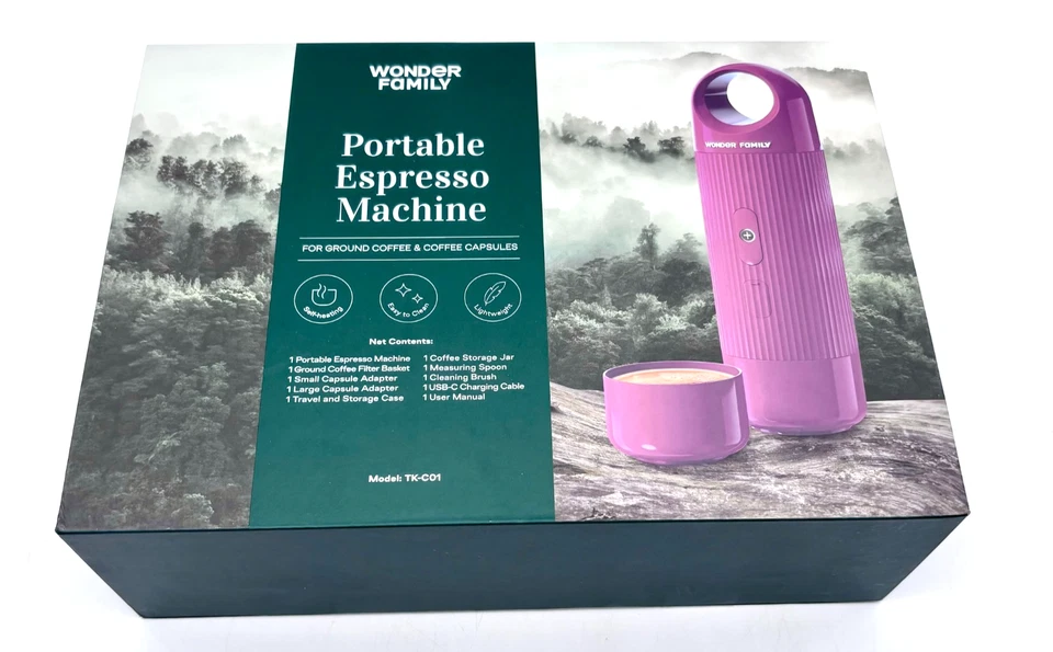 Máquina de café espresso portátil autocalentable Wonder Family - púrpura Foto 1 de 4