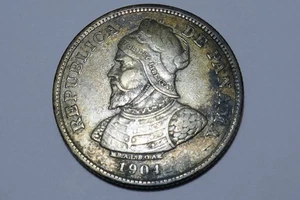 Panama 1904 Silver 25 Centesimos Coin - Picture 1 of 8