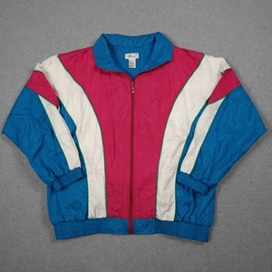 Vintage Bocoo Jacket Women Medium Pink Blue Colorblock Windbreaker 80s 90s Retro - Picture 1 of 8
