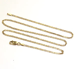 14k yellow gold anchor mariner flat chain link necklace 3.5g 18" 1.75mm estate - Picture 1 of 6