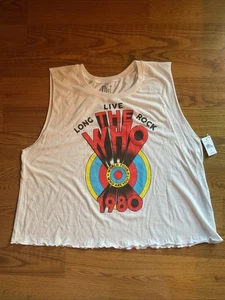 The WHO 1980 World Tour Sz XXL Long Live Rock Sleeveless White TShirt Women 2024 - Picture 1 of 6