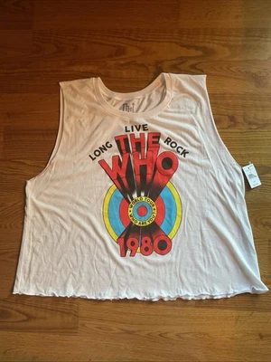 The WHO 1980 World Tour Sz XXL Long Live Rock Sleeveless White TShirt Women 2024 - Image 1 of 4