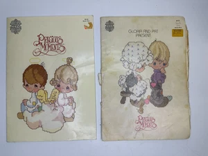 Vintage 80s (2) Precious Moments Cross Stitch Pattern Books PM-1 and PM-2 - Picture 1 of 2