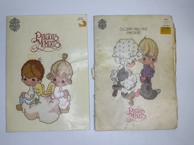 Vintage 80s (2) Precious Moments Cross Stitch Pattern Books PM-1 and PM-2 - Image 1 of 2