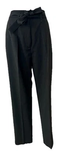 Pinko Grey Wool Blend Lightweight Tailored Trousers Belted Paper bag Style UK 12 - Picture 1 of 23