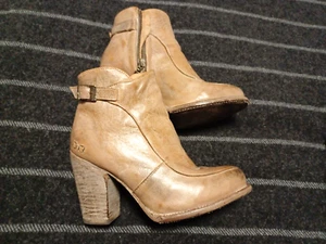 Bed Stu Isla Boots Short Ankle Booties Brown Tan Distressed Leather 7.5 High - Picture 1 of 14