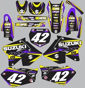 Decals for Suzuki RM125 RM 125 GRAPHICS shrouds Plates Fenders 2001-2002 - Foto 1 di 1