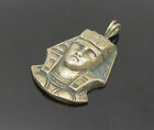 925 Sterling Silver - Vintage Egyptian Pharaoh Head Motif Pendant - PT15096
