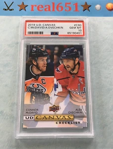 U.D. 2019 Canvas #C90 Alex Ovechkin Connor McDAVID Perfect PSA 10 Gem Mint LoPop - Bild 1 von 3