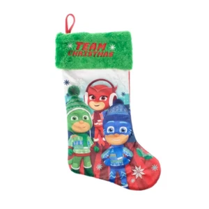 PJ Masks 20" Velour Christmas Holidays Stocking Polyester "Team Christmas" NEW - Picture 1 of 3