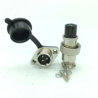 2 sets GX12 2-hole diamond 3 Pin aviation plug Socket dust cover Cable Connector - Image 1 of 4