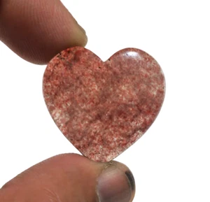 56.45 Crt Stunning A+ Pink Strawberry Quartz Heart Shape Cabochon Loose Gemstone - Picture 1 of 8
