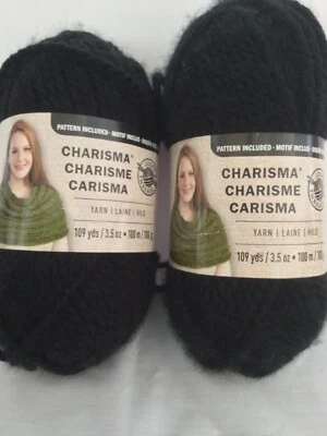 Charisma Yarn Set Of 2 Color Black 109 Yds Bulky 5 New - Image 1 of 4