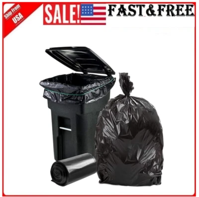 Plasticplace 64-65 Gallon Garbage Heavy Duty Trash Bags 50”x60” 25 Count Black