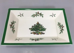 Spode Árbol de Navidad Bandeja Rectangular Caramelo Nueces Golosinas 8 3/4 x 5 3/4" S3324-V - Imagen 1 de 4