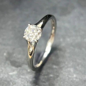 Platinum Solitaire 0.60ct Natural Diamond D SI1 GIA Engagement Ring - Picture 1 of 3