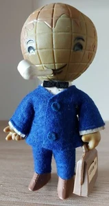 Globe Head Smoking Earth 1964 Leipziger Messe Trade Fair DDR Mascot Doll Rubber - Picture 1 of 4