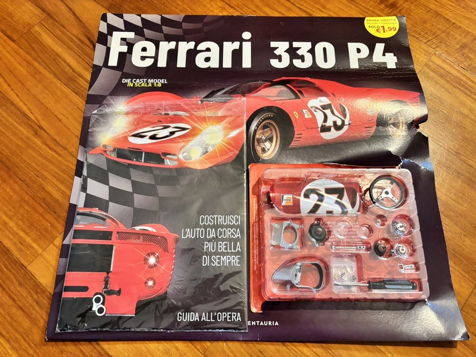 COSTRUISCI LA FERRARI 330 P4 IN SCALA 1:8 Fascolo N.1 e Kit Pezzi . CENTAURIA - Immagine 1 di 4