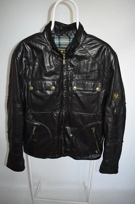 Belstaff Leather Jacket GOLD Label Black Racer Biker Motorcycle Italy Mens Sz XL - Image 1 of 4