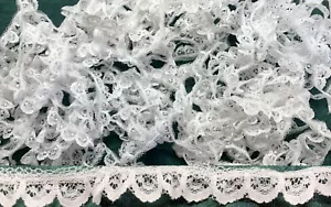 TOTAL 19 Yards White RUFFLED LACE 3/4" Sewing Crafts - Picture 1 of 5