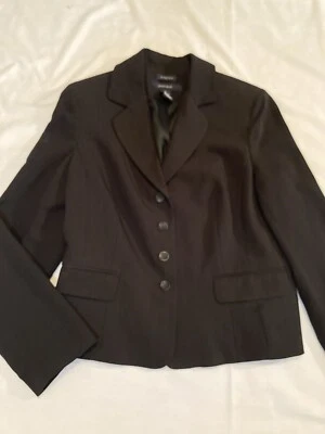 Jones Wear Blazer 弹力黑色纽扣领口袋办公室职业 10 — 第 1/3 张图片