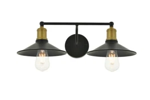 Wall Sconce Light Fixture Black - Brass Farmhouse Bathroom Hallway Lighting 20" - Picture 1 of 11