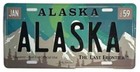 Alaska Metal Northern Lights License Plate 12" X 6", Green