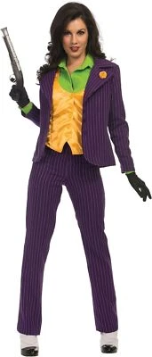 The Joker Female DC Comics Batman Fancy Dress Halloween Deluxe Adult Costume - Image 1 of 2