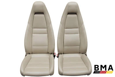 Porsche Panamera Front Left & Right 14-Way Beige Leather Seats 2010 - 2016 OEM - Image 1 of 4