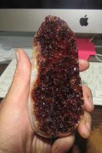 LG POLISHED CITRINE CRYSTAL CLUSTER GEODE FROM BRAZIL CATHEDRAL WITH STEEL BASE - Picture 1 of 4