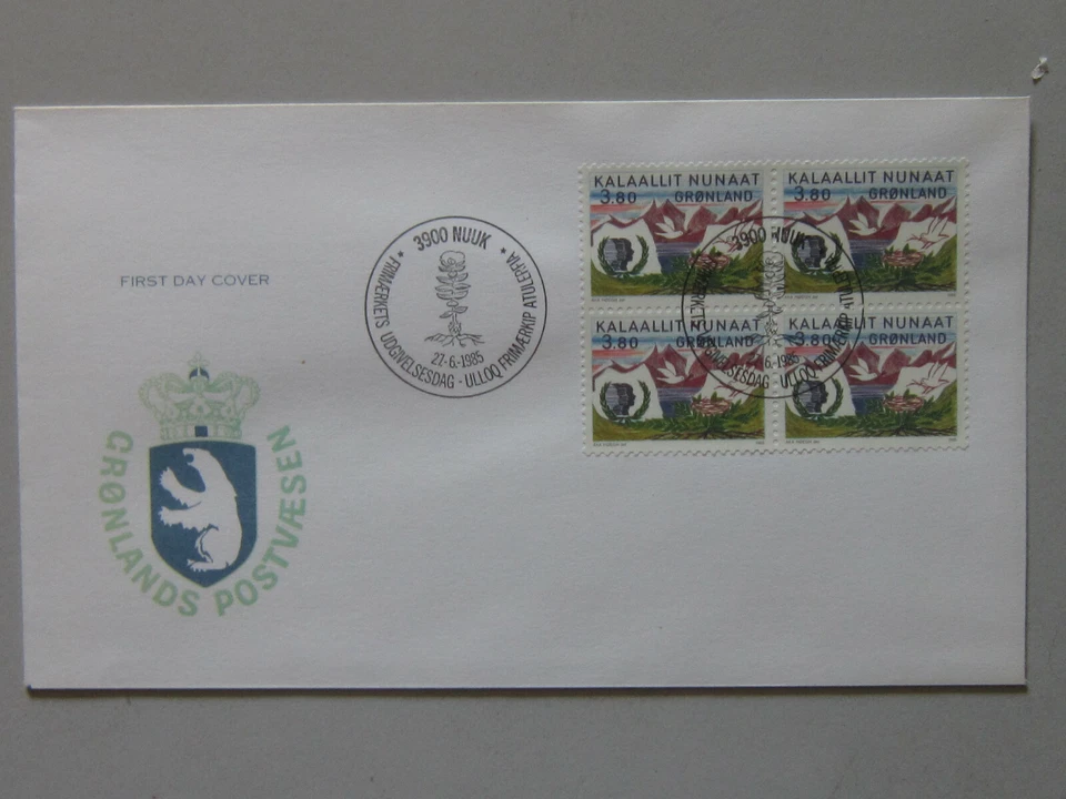 GREENLAND 27-6-1985  AFA 160 block of 4  50 year International youth year - Image 1 of 1