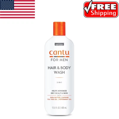 Champú acondicionador 2 en 1 Cantu para hombre lavado corporal 13,5 OZ Foto 1 de 4