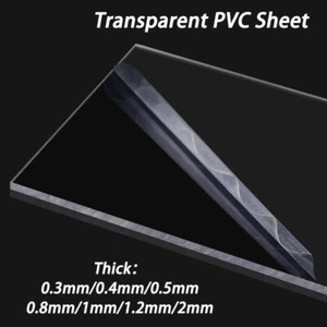 Transparent PVC Plastic Sheet Thin Clear Plastic Panel PVC Plat 0.3mm-2mm Thick - Picture 1 of 6