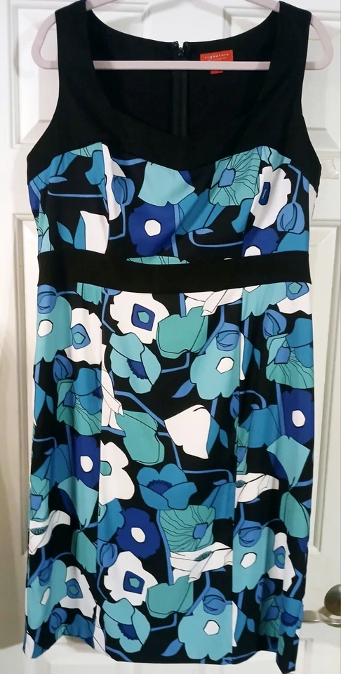 Vestido para mujer Signature By Sangria talla grande sin mangas estampado floral talla 16 Foto 1 de 3